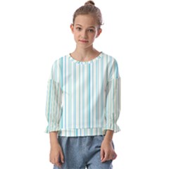 Green Stripes Kids  Cuff Sleeve Top