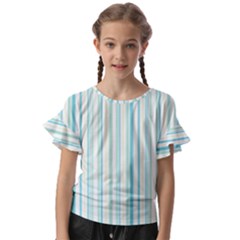 Green Stripes Kids  Cut Out Flutter Sleeves