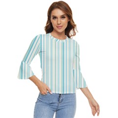 Green Stripes Bell Sleeve Top