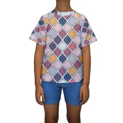 Ethnic Print Multicolor Kids  Short Sleeve Swimwear by designsbymallika