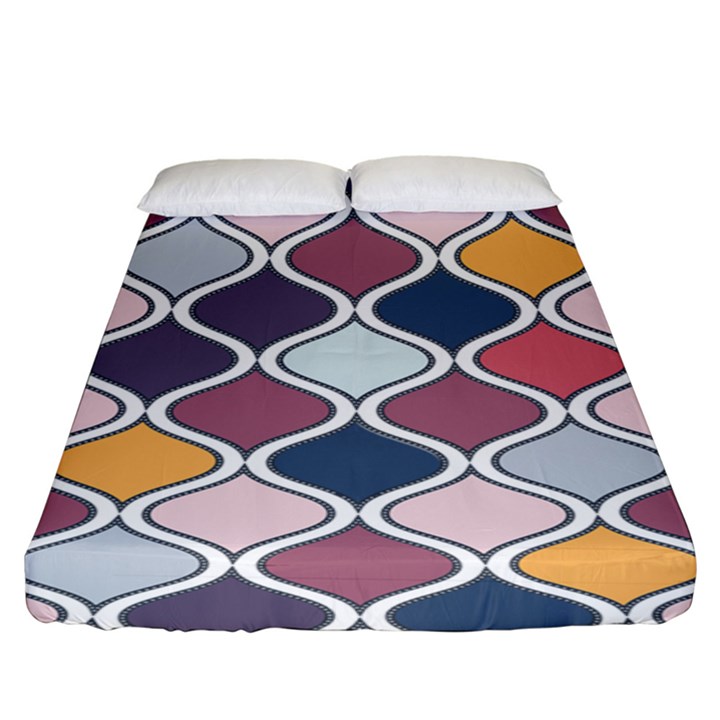 Ethnic Print Multicolor Fitted Sheet (King Size)