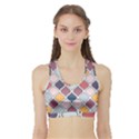 Ethnic Print Multicolor Sports Bra with Border View1