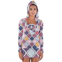 Ethnic Print Multicolor Long Sleeve Hooded T-shirt by designsbymallika