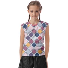 Ethnic Print Multicolor Kids  Raglan Cap Sleeve Tee