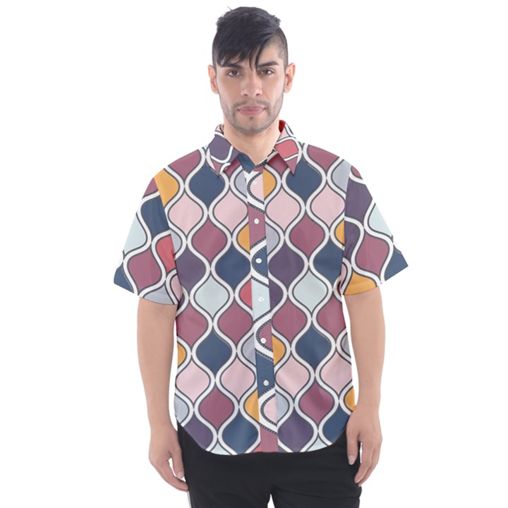 Ethnic Print Multicolor Men s Short Sleeve Shirt