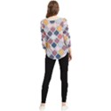 Ethnic Print Multicolor Chiffon Quarter Sleeve Blouse View2