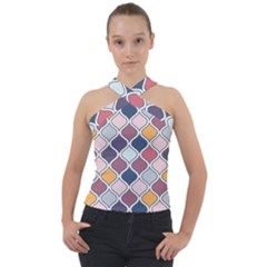 Ethnic Print Multicolor Cross Neck Velour Top