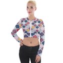 Ethnic Print Multicolor Long Sleeve Cropped Velvet Jacket View1