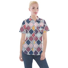 Ethnic Print Multicolor Women s Short Sleeve Pocket Shirt