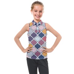 Ethnic Print Multicolor Kids  Sleeveless Polo Tee