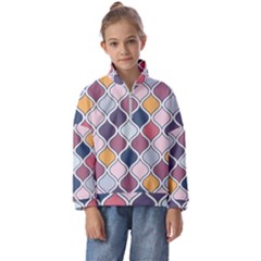 Ethnic Print Multicolor Kids  Half Zip Hoodie