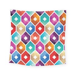 Hexagonal Color Pattern Square Tapestry (small) by designsbymallika