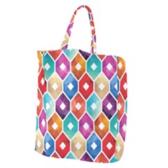 Hexagonal Color Pattern Giant Grocery Tote by designsbymallika