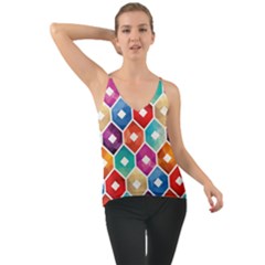 Hexagonal Color Pattern Chiffon Cami by designsbymallika