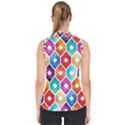 Hexagonal Color Pattern Mock Neck Shell Top View2