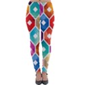 Hexagonal Color Pattern Lightweight Velour Leggings View1