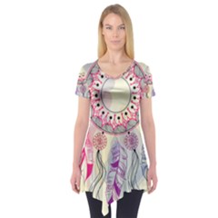 Boho Dreamcatcher Love Short Sleeve Tunic  by designsbymallika