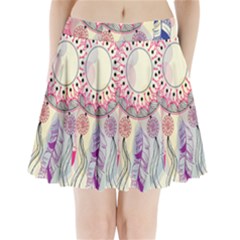 Boho Dreamcatcher Love Pleated Mini Skirt by designsbymallika