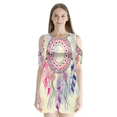 Boho Dreamcatcher Love Shoulder Cutout Velvet One Piece