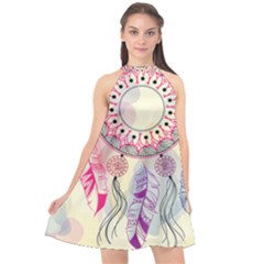 Boho Dreamcatcher Love Halter Neckline Chiffon Dress 