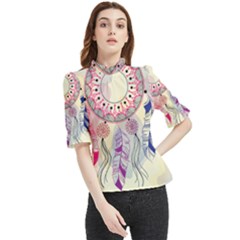 Boho Dreamcatcher Love Frill Neck Blouse