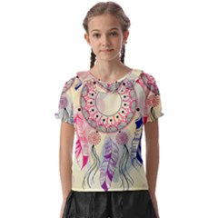 Boho Dreamcatcher Love Kids  Frill Chiffon Blouse