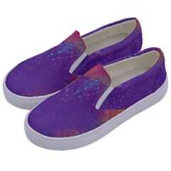 Multicolor Pastel Love Kids  Canvas Slip Ons by designsbymallika