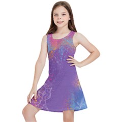 Multicolor Pastel Love Kids  Lightweight Sleeveless Dress