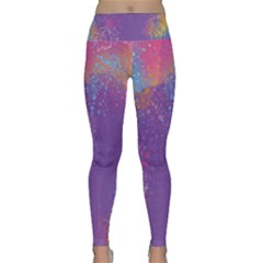 Multicolor Pastel Love Lightweight Velour Classic Yoga Leggings by designsbymallika