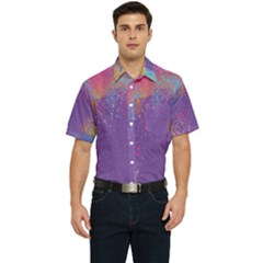 Multicolor Pastel Love Men s Short Sleeve Pocket Shirt 