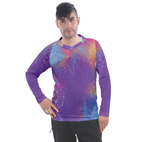 Multicolor Pastel Love Men s Pique Long Sleeve Tee by designsbymallika