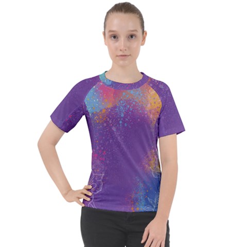 Multicolor Pastel Love Women s Sport Raglan Tee by designsbymallika