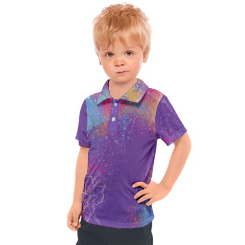 Multicolor Pastel Love Kids  Polo Tee by designsbymallika