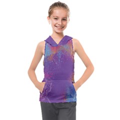 Multicolor Pastel Love Kids  Sleeveless Hoodie by designsbymallika