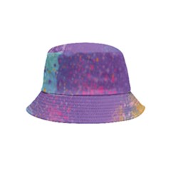 Multicolor Pastel Love Inside Out Bucket Hat (kids) by designsbymallika