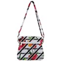 Stripes Tulips Pattern Zipper Messenger Bag View3