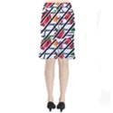 Stripes Tulips Pattern Short Mermaid Skirt View2