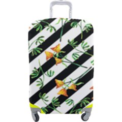 Orange Stripes Love Luggage Cover (large)