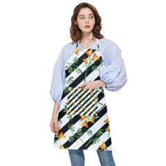 Orange Stripes Love Pocket Apron