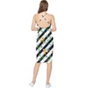 Orange Stripes Love Bodycon Cross Back Summer Dress View2