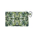 Frosted Green Leaves Repeats Canvas Cosmetic Bag (Small) View2