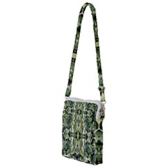 Frosted Green Leaves Repeats Multi Function Travel Bag by kaleidomarblingart