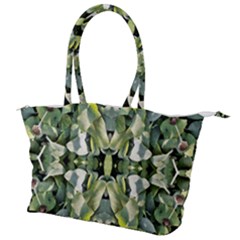 Frosted Green Leaves Repeats Canvas Shoulder Bag by kaleidomarblingart