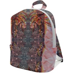 Mixed Media Art Print Zip Up Backpack by kaleidomarblingart