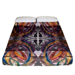 Mixed Media Symmetry Fitted Sheet (california King Size) by kaleidomarblingart