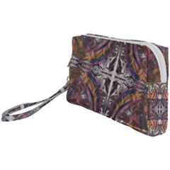 Mixed Media Symmetry Wristlet Pouch Bag (small) by kaleidomarblingart