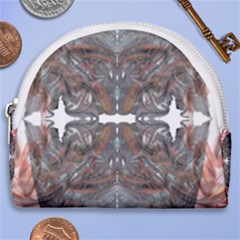 Painted Symmetry Horseshoe Style Canvas Pouch by kaleidomarblingart