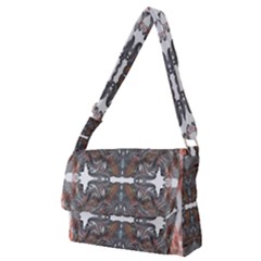 Painted Symmetry Full Print Messenger Bag (m) by kaleidomarblingart