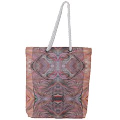 Orange Intricate Full Print Rope Handle Tote (large) by kaleidomarblingart