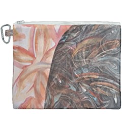 Painted Petals Canvas Cosmetic Bag (xxxl) by kaleidomarblingart